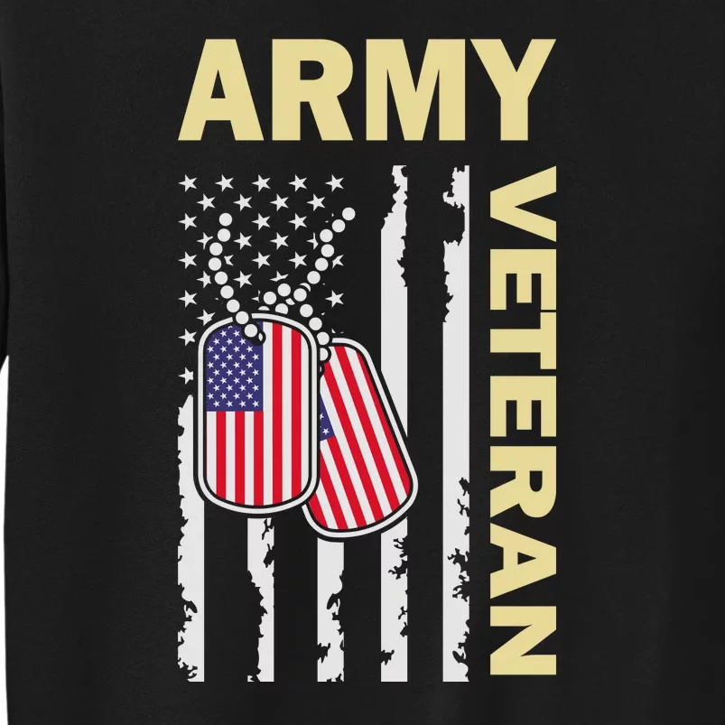 Army Veteran American Flag Tall Sweatshirt