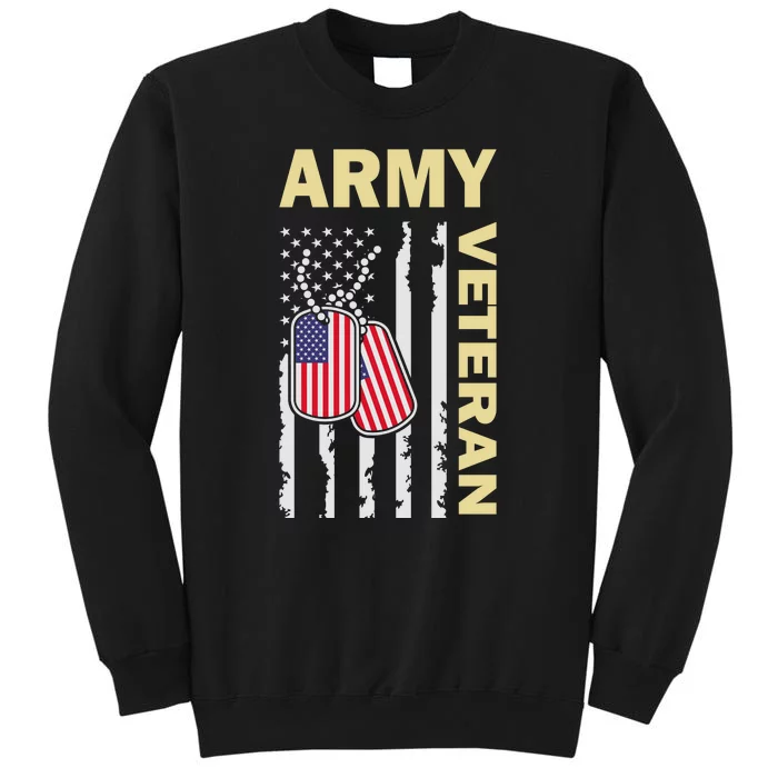 Army Veteran American Flag Tall Sweatshirt