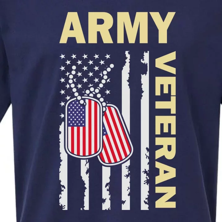 Army Veteran American Flag Sueded Cloud Jersey T-Shirt