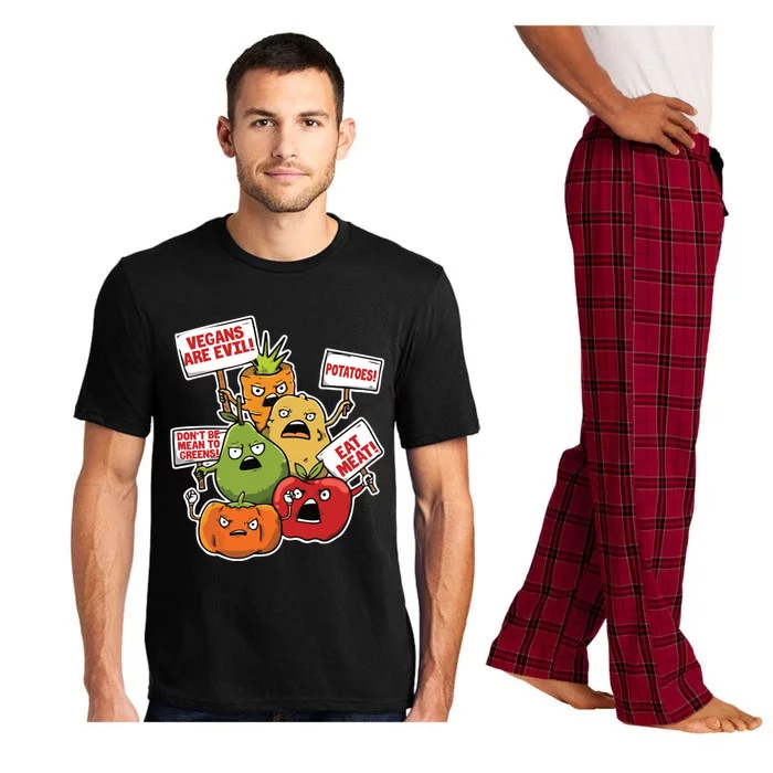 Anti Vegan Anti Vegetarian Vegetables Fruits Protesting Meaningful Gift Pajama Set