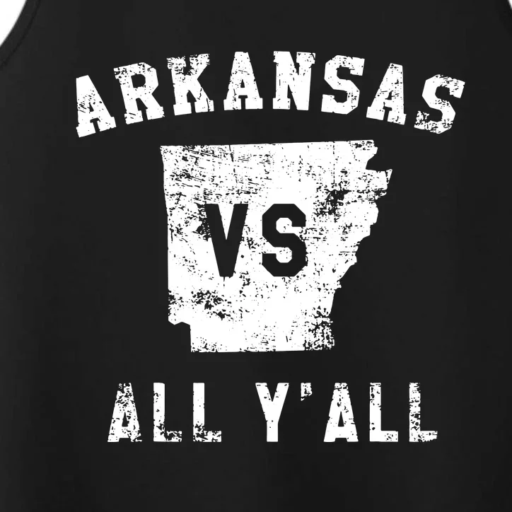 Arkansas Vs All Yall For Yall Funny Performance Tank