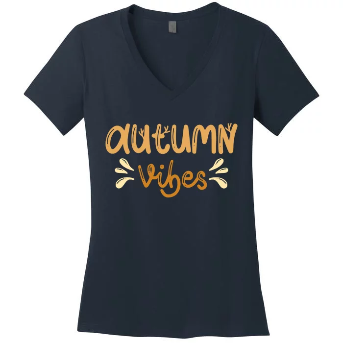 Autumn Vibes Women's V-Neck T-Shirt