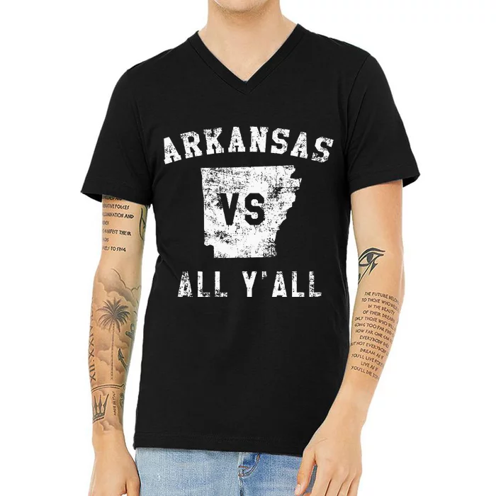 Arkansas Vs All Yall For Yall Men Women Kids V-Neck T-Shirt