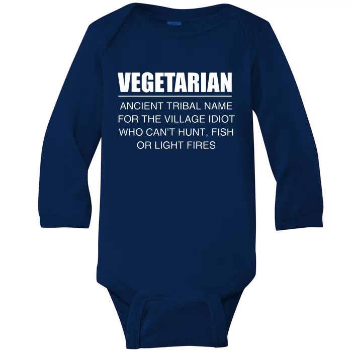 Anti Vegetarian Anti Vegan Baby Long Sleeve Bodysuit