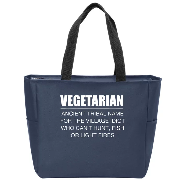 Anti Vegetarian Anti Vegan Zip Tote Bag