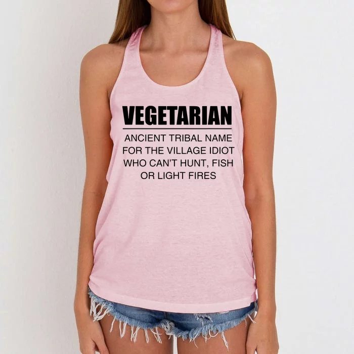 Anti Vegetarian Anti Vegan Women's Knotted Racerback Tank