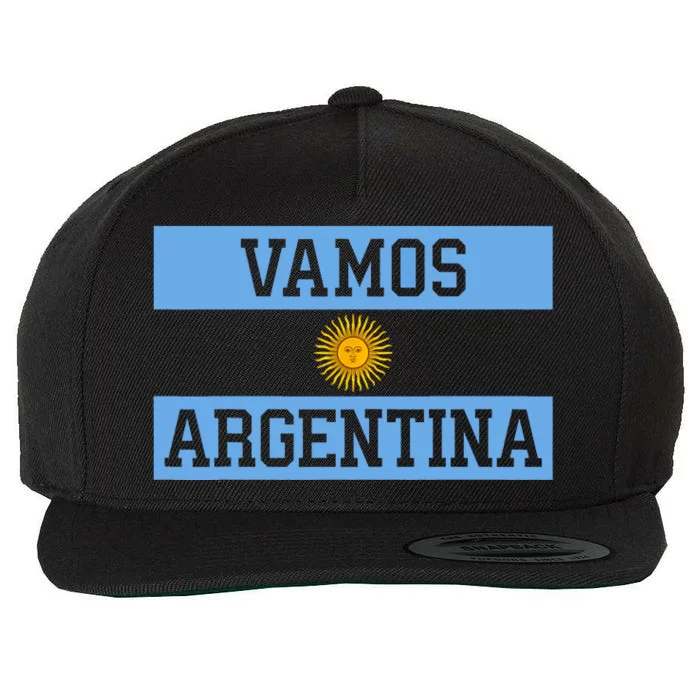 Argentina Vamos Argentina Flag Soccer Wool Snapback Cap