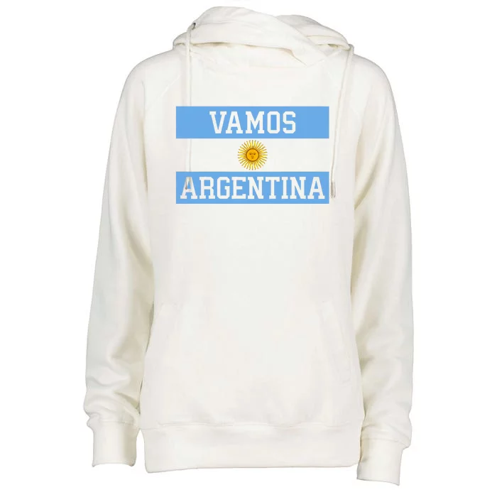 Argentina Vamos Argentina Flag Soccer Womens Funnel Neck Pullover Hood