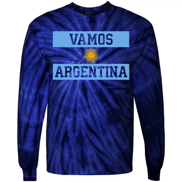 Argentina Vamos Argentina Flag Soccer Tie-Dye Long Sleeve Shirt