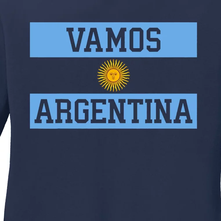 Argentina Vamos Argentina Flag Soccer Ladies Long Sleeve Shirt