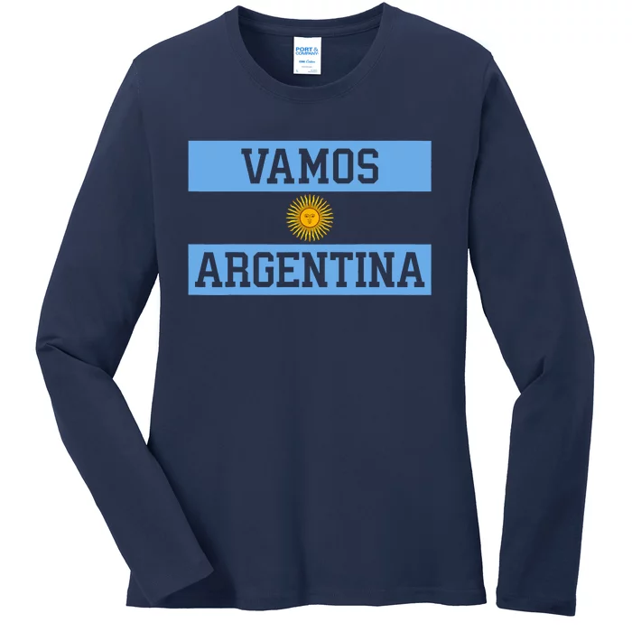 Argentina Vamos Argentina Flag Soccer Ladies Long Sleeve Shirt