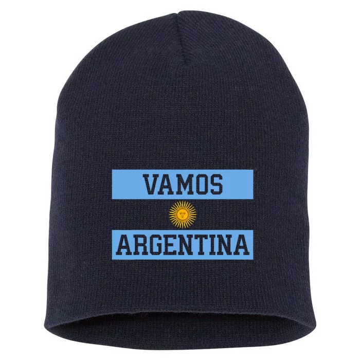 Argentina Vamos Argentina Flag Soccer Short Acrylic Beanie