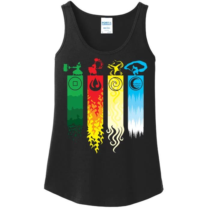 Avatar Bending Fire Water Earth Air Ladies Essential Tank