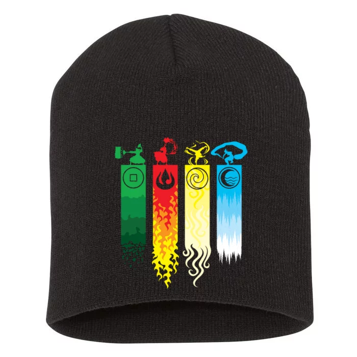 Avatar Bending Fire Water Earth Air Short Acrylic Beanie