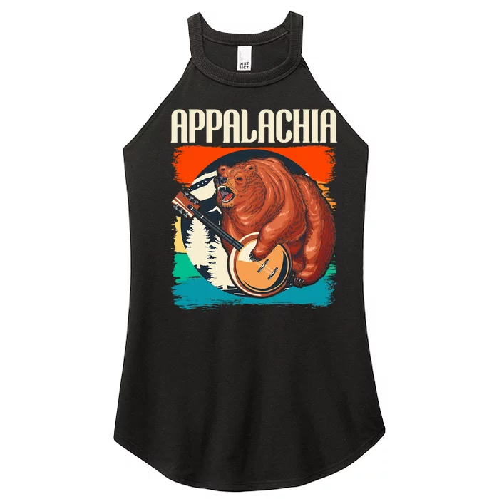 Appalachia Vintage Banjo Player Bluegrass Musician Women’s Perfect Tri Rocker Tank