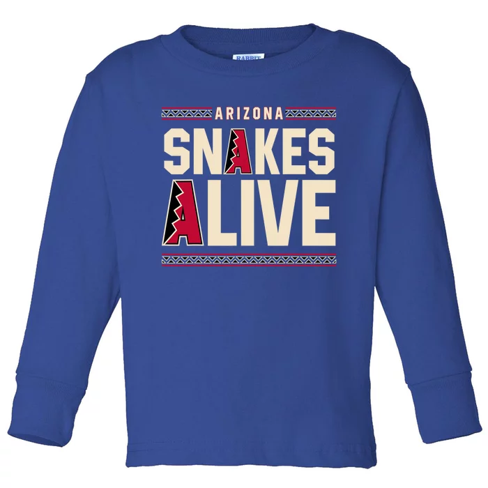 Arizona Vintage Baseball Snakes Alive Toddler Long Sleeve Shirt