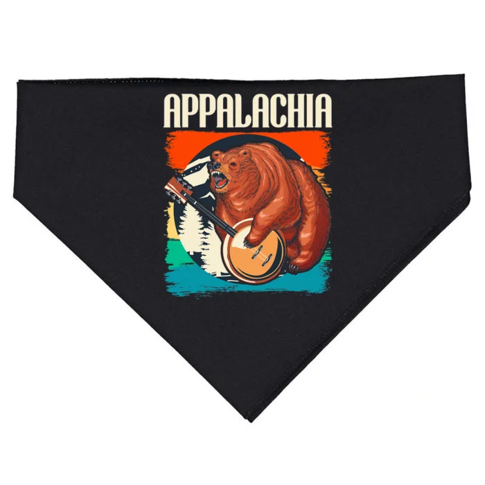 Appalachia Vintage Banjo Player Bluegrass Musician USA-Made Doggie Bandana