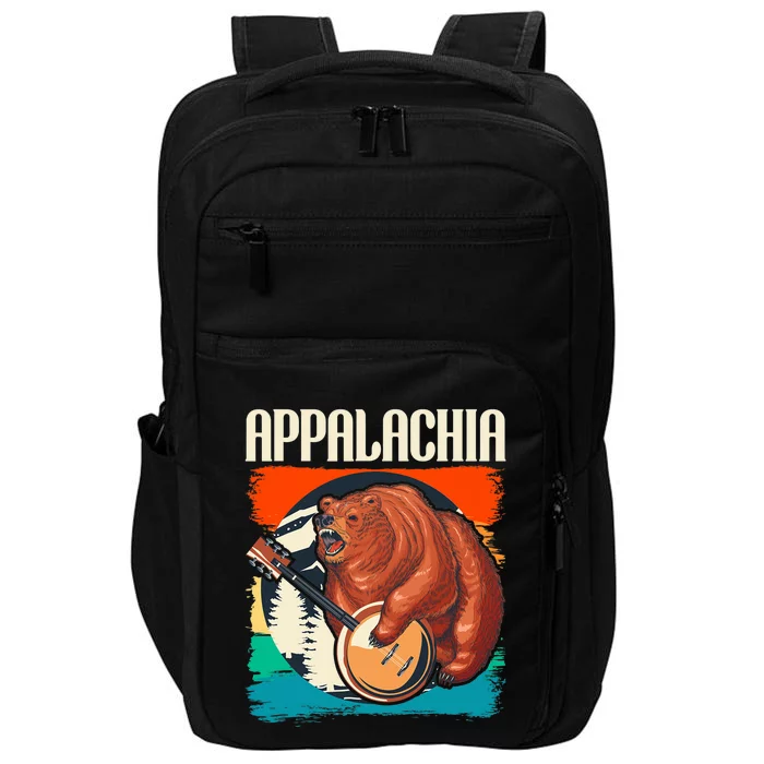 Appalachia Vintage Banjo Player Bluegrass Musician Impact Tech Backpack