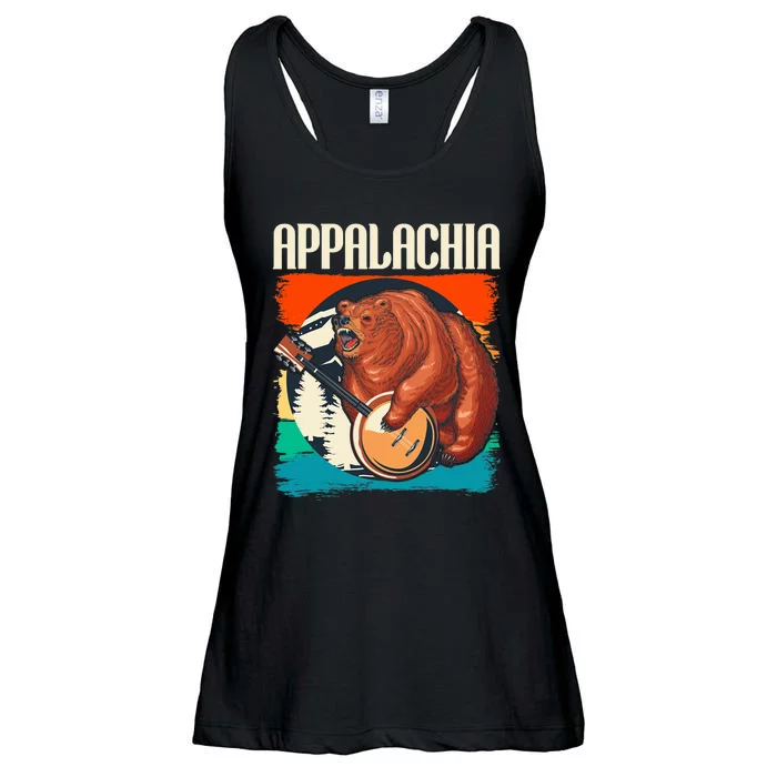 Appalachia Vintage Banjo Player Bluegrass Musician Ladies Essential Flowy Tank