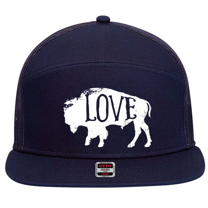 American Vintage Buffalo Silhouette Love Bison Tee 7 Panel Mesh Trucker Snapback Hat