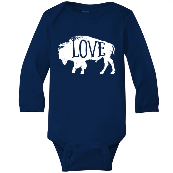 American Vintage Buffalo Silhouette Love Bison Tee Baby Long Sleeve Bodysuit