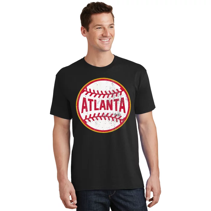 Atlanta  Vintage Baseball Throwback Retro Design T-Shirt