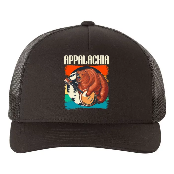 Appalachia Vintage Banjo Player Bluegrass Musician Yupoong Adult 5-Panel Trucker Hat