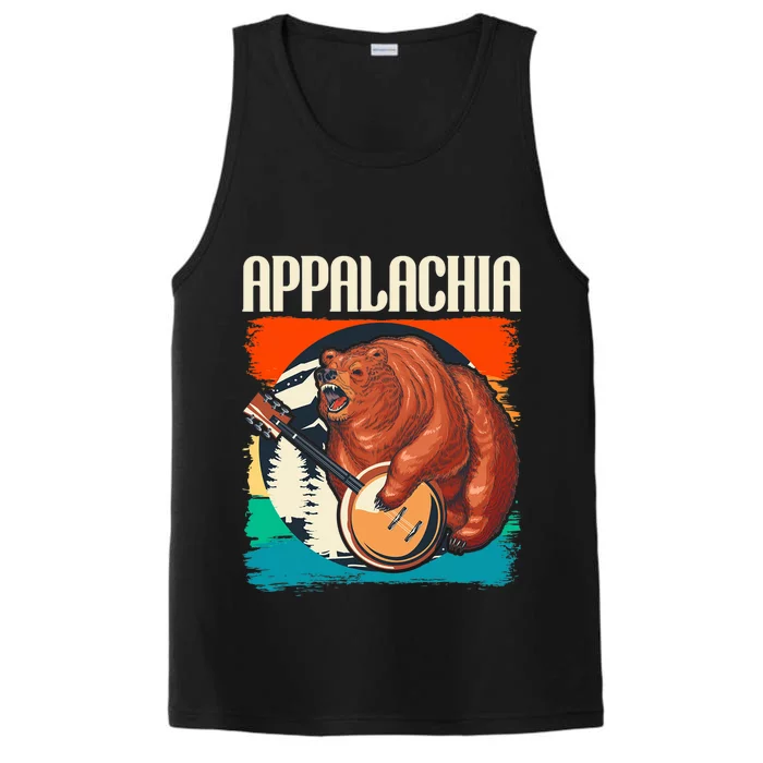 Appalachia Vintage Banjo Player Bluegrass Musician Performance Tank