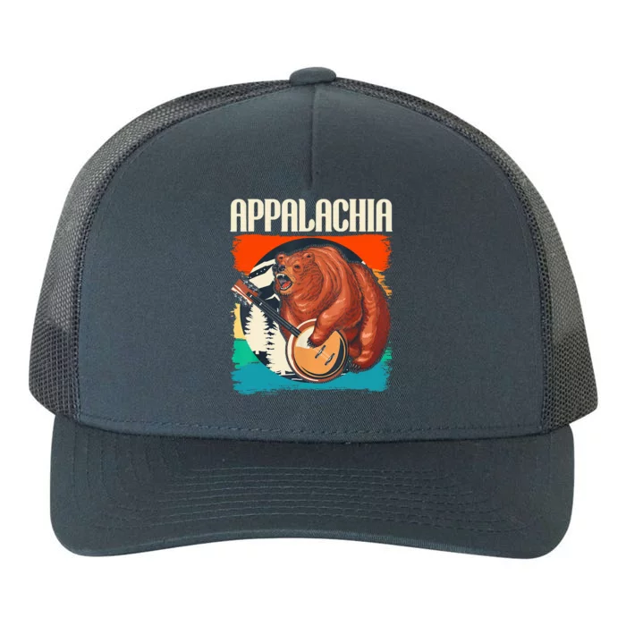 Appalachia Vintage Banjo Player Bluegrass Musician Yupoong Adult 5-Panel Trucker Hat