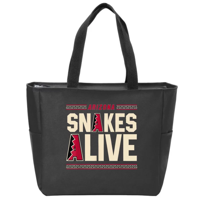 Arizona Vintage Baseball Snakes Alive Zip Tote Bag