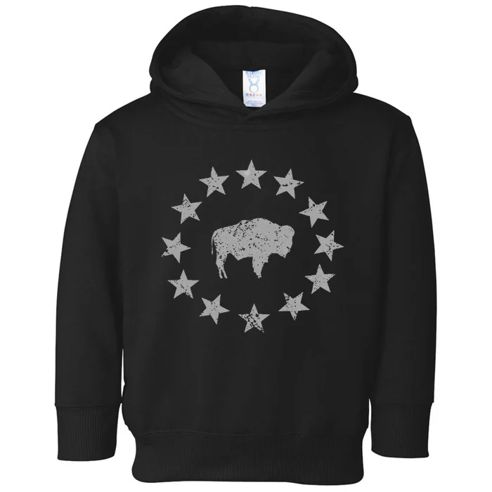 American Vintage Buffalo Silhouette Love Bison Toddler Hoodie