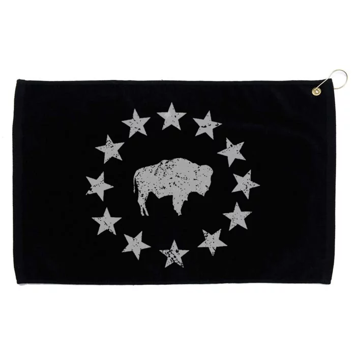 American Vintage Buffalo Silhouette Love Bison Grommeted Golf Towel