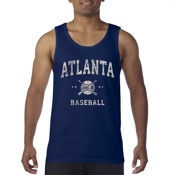 Atlanta Vintage Baseball Throwback Retro Design Tank Top