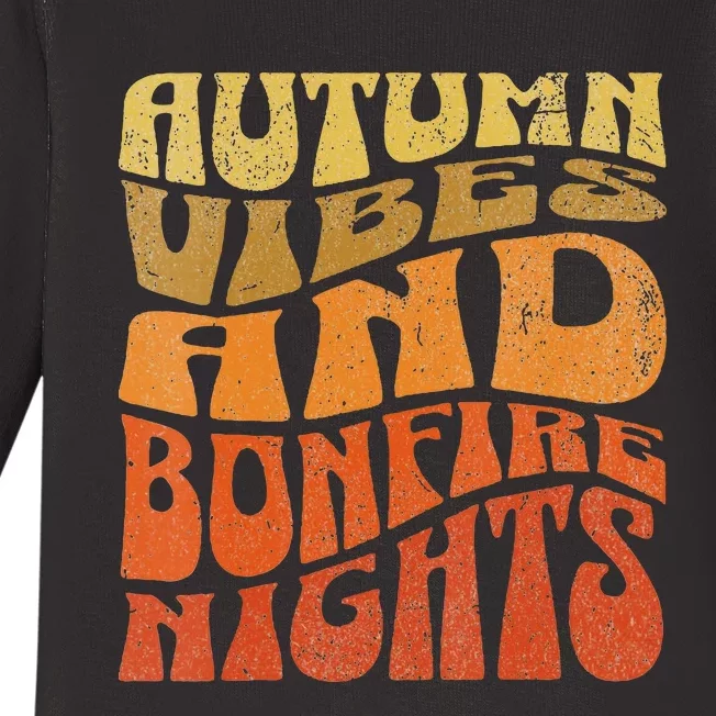 Autumn Vibes & Bonfire Nights Cozy Fall Baby Long Sleeve Bodysuit