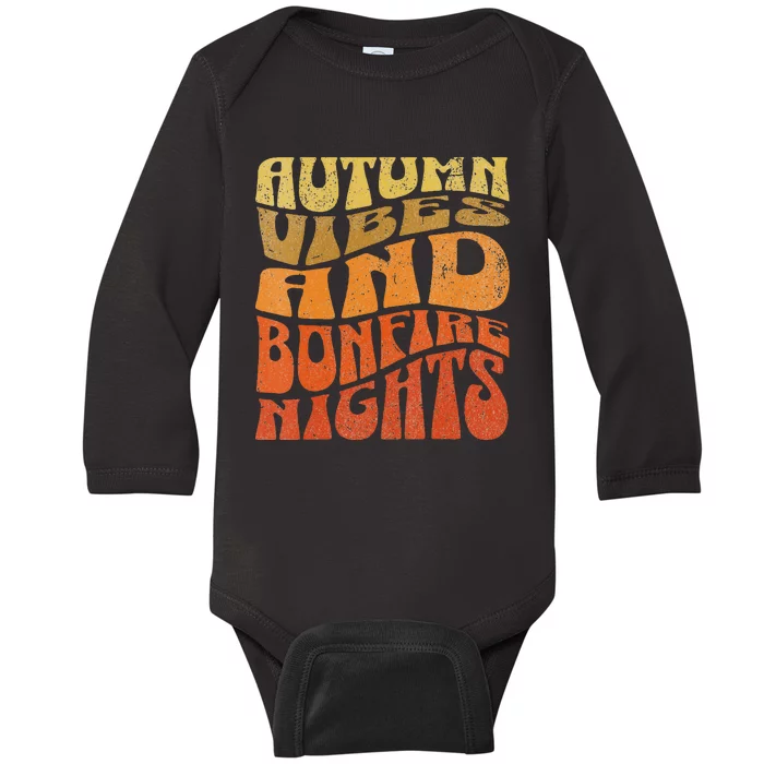 Autumn Vibes & Bonfire Nights Cozy Fall Baby Long Sleeve Bodysuit