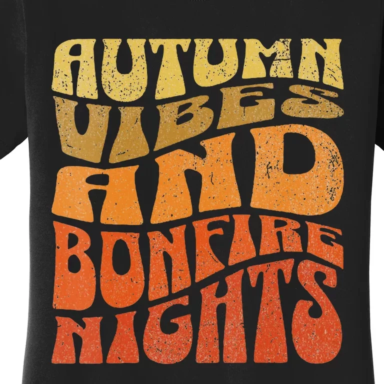 Autumn Vibes & Bonfire Nights Cozy Fall Women's T-Shirt