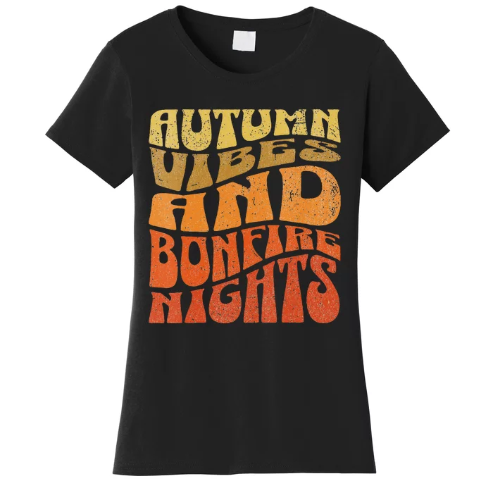 Autumn Vibes & Bonfire Nights Cozy Fall Women's T-Shirt