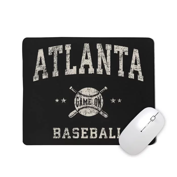 Atlanta Vintage Baseball Throwback Retro Design Mousepad