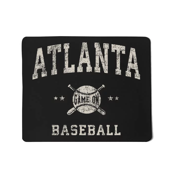 Atlanta Vintage Baseball Throwback Retro Design Mousepad