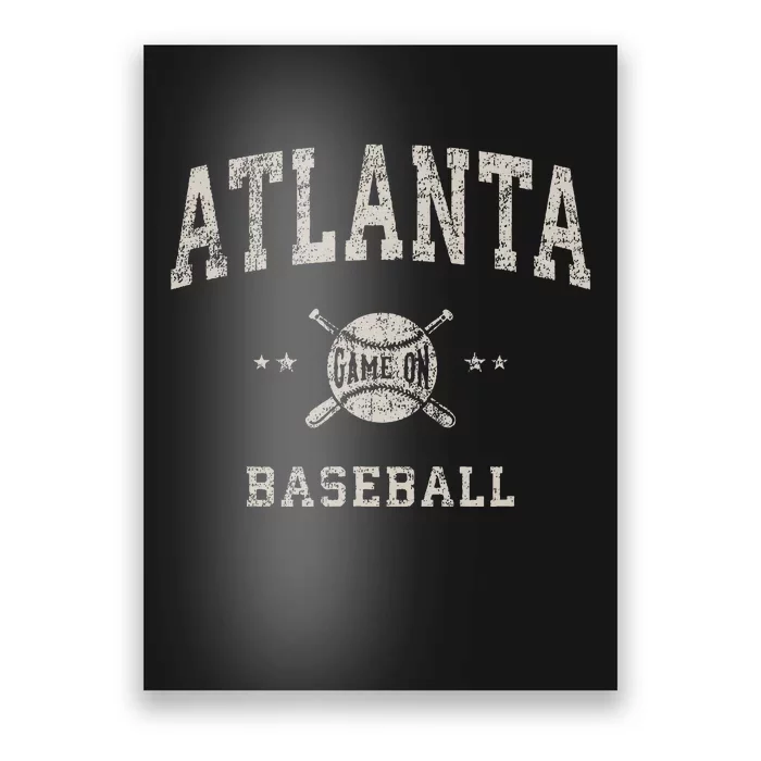 Atlanta Vintage Baseball Throwback Retro Design Poster