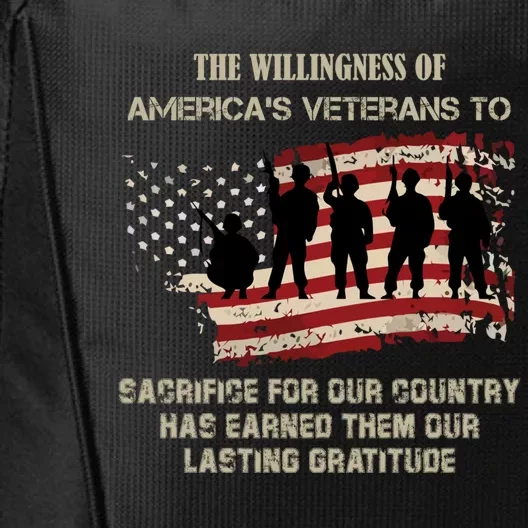 America's Veterans Combat Patriotic Great Gift City Backpack