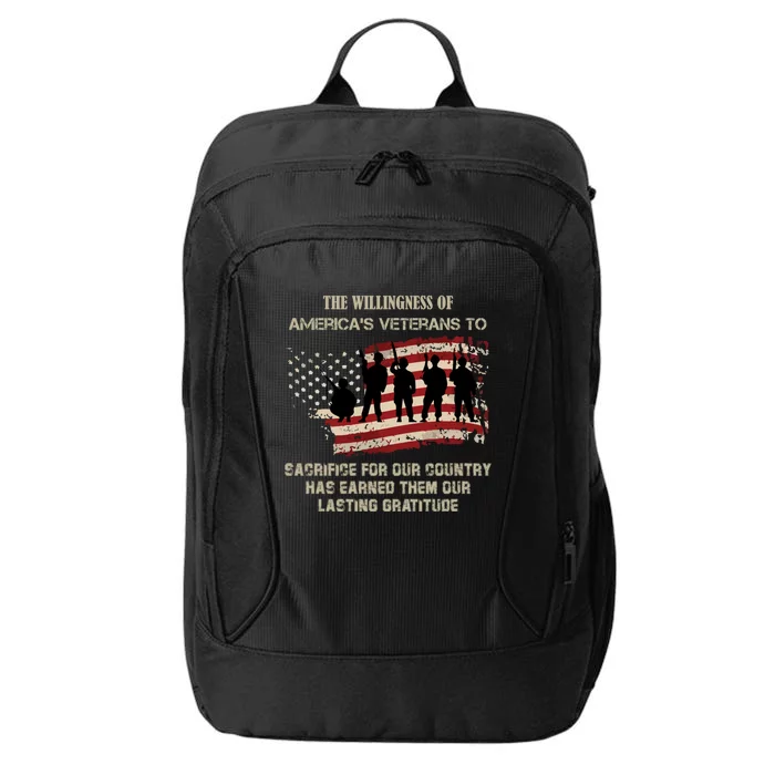 America's Veterans Combat Patriotic Great Gift City Backpack