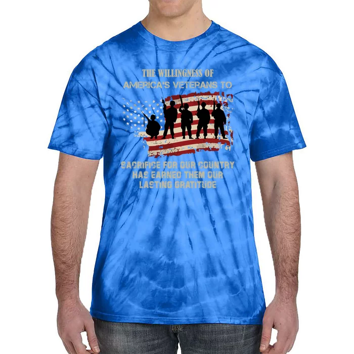 America's Veterans Combat Patriotic Great Gift Tie-Dye T-Shirt