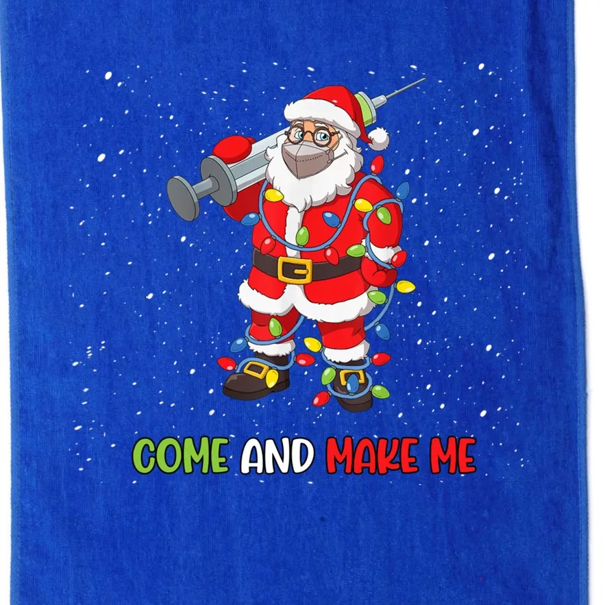 Anti Vaccine Come And Make Me Santa In Mask Tree Lights Gift Platinum Collection Golf Towel