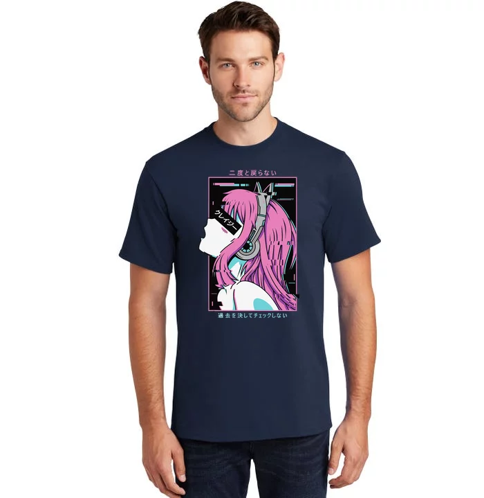 Aesthetic Vaporwave Crazy Waifu Anime Girl Tall T-Shirt