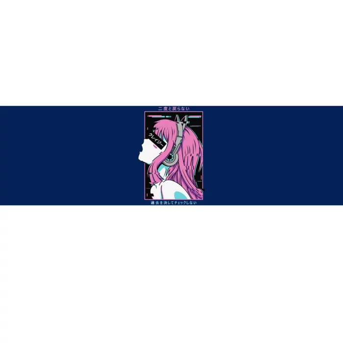 Aesthetic Vaporwave Crazy Waifu Anime Girl Bumper Sticker