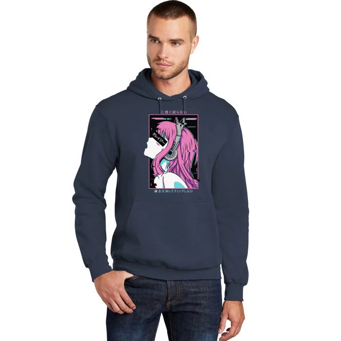 Aesthetic Vaporwave Crazy Waifu Anime Girl Tall Hoodie