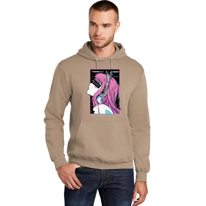 Aesthetic Vaporwave Crazy Waifu Anime Girl Hoodie