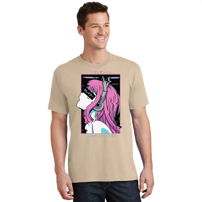 Aesthetic Vaporwave Crazy Waifu Anime Girl T-Shirt