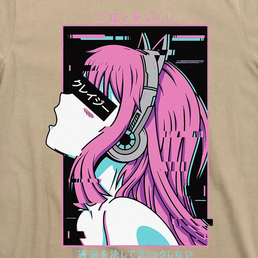 Aesthetic Vaporwave Crazy Waifu Anime Girl T-Shirt